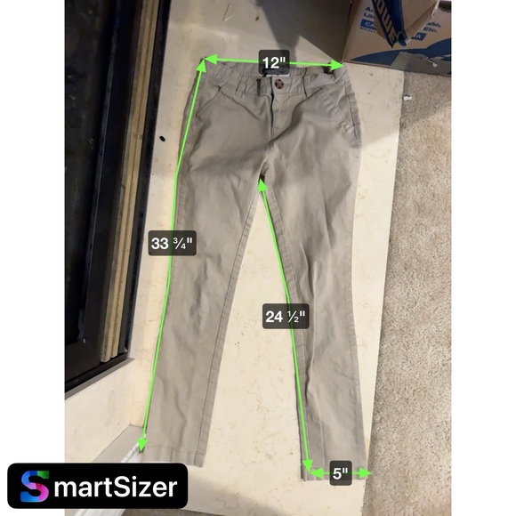 Old Navy girls school uniform skinny pants, pack of 2 pairs, tan, size 14 - Picture 2 of 10